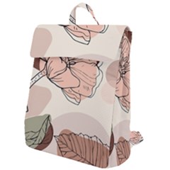 Abstract Flower Leaves Pattern Flap Top Backpack by Grandong