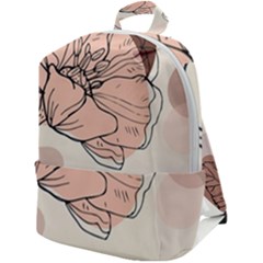Abstract Flower Leaves Pattern Zip Up Backpack by Grandong
