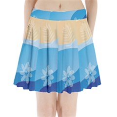 Flower Branch Corolla Wreath Lease Art Pleated Mini Skirt