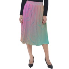 Lines Shapes Stripes Corolla Classic Velour Midi Skirt  by Grandong