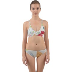 Leaves Plants Background Branches Wrap Around Bikini Set by Grandong