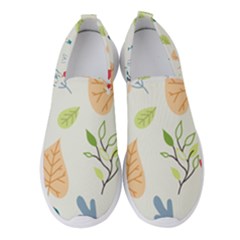 Leaves Plants Background Branches Women s Slip On Sneakers by Grandong