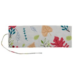 Leaves Plants Background Branches Roll Up Canvas Pencil Holder (m) by Grandong