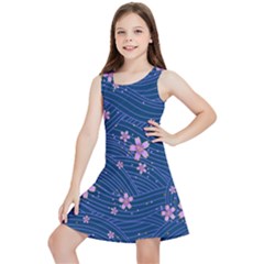 Flowers Floral Background Kids  Lightweight Sleeveless Dress