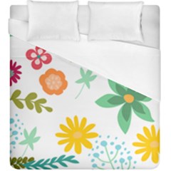 Flowers Leaves Background Floral Duvet Cover (king Size)