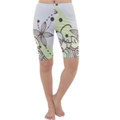 Flowers Bird Floral Floral Design Cropped Leggings  by Grandong