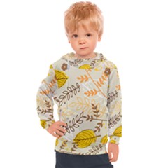 Leaves Flowers Background Pattern Kids  Hooded Pullover