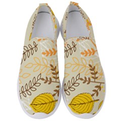 Leaves Flowers Background Pattern Men s Slip On Sneakers by Grandong