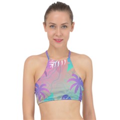 Palm Trees Leaves Plants Tropical Halter Bikini Top by Grandong