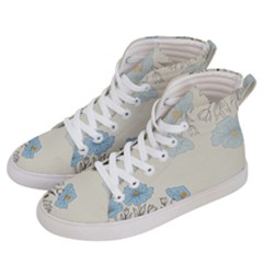 Digital Paper Flowers Background Men s Hi-top Skate Sneakers