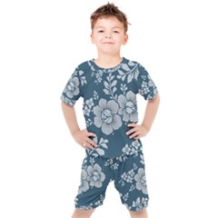 Flowers Design Floral Pattern Kids  T-shirt And Shorts Set by Grandong