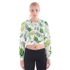 Leaves Foliage Pattern Abstract Cropped Sweatshirt