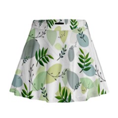 Leaves Foliage Pattern Abstract Mini Flare Skirt by Grandong