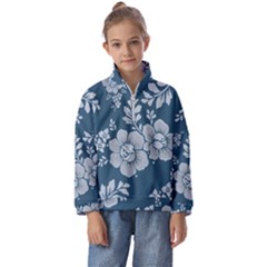 Flowers Design Floral Pattern Kids  Half Zip Hoodie by Grandong