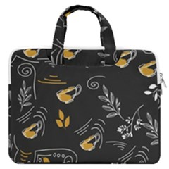 Leaves Coffee Digital Paper Cup Macbook Pro 13  Double Pocket Laptop Bag by Grandong