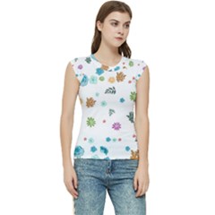 Flower Leaves Background Floral Women s Raglan Cap Sleeve T-shirt by Grandong