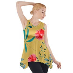 Flowers Petals Leaves Plants Side Drop Tank Tunic by Grandong