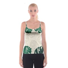 Leaves Monstera Background Spaghetti Strap Top by Grandong