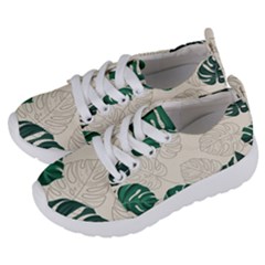 Leaves Monstera Background Kids  Lightweight Sports Shoes by Grandong
