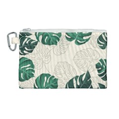 Leaves Monstera Background Canvas Cosmetic Bag (large) by Grandong