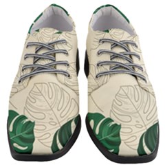 Leaves Monstera Background Women Heeled Oxford Shoes