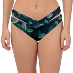 Leaves Foliage Plants Pattern Double Strap Halter Bikini Bottoms by Grandong