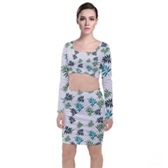 Leaves Plants Design Top and Skirt Sets