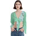 Flowers Branch Corolla Wreath Lease Trumpet Sleeve Cropped Top View1