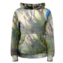 Peafowl Peacock Bird Birds Painting Art Wildlife Women s Pullover Hoodie