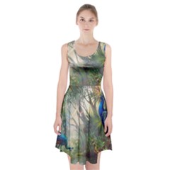 Peafowl Peacock Bird Birds Painting Art Wildlife Racerback Midi Dress