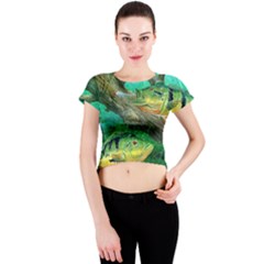 Peacock Bass Fishing Crew Neck Crop Top