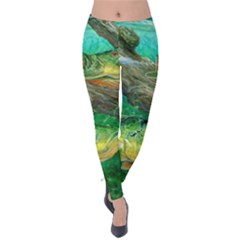 Peacock Bass Fishing Velvet Leggings