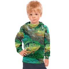 Peacock Bass Fishing Kids  Hooded Pullover by Sarkoni