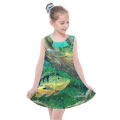 Peacock Bass Fishing Kids  Summer Dress