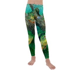 Peacock Bass Fishing Kids  Lightweight Velour Leggings