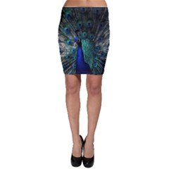 Blue And Green Peacock Bodycon Skirt