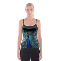 Blue And Green Peacock Spaghetti Strap Top