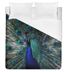 Blue And Green Peacock Duvet Cover (Queen Size)