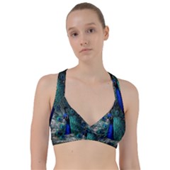 Blue And Green Peacock Sweetheart Sports Bra