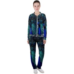 Blue And Green Peacock Casual Jacket and Pants Set