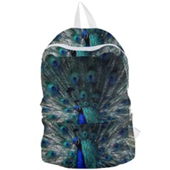 Blue And Green Peacock Foldable Lightweight Backpack