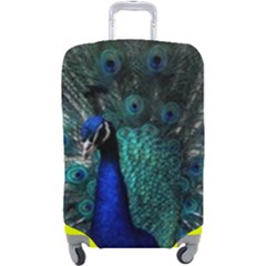 Blue And Green Peacock Luggage Cover (Large)
