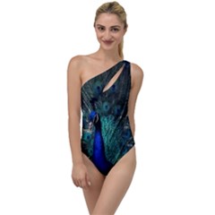 Blue And Green Peacock To One Side Swimsuit