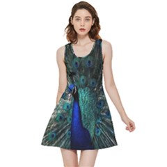 Blue And Green Peacock Inside Out Reversible Sleeveless Dress