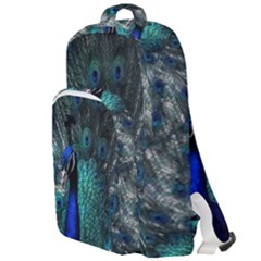 Blue And Green Peacock Double Compartment Backpack