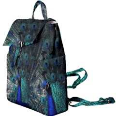 Blue And Green Peacock Buckle Everyday Backpack by Sarkoni