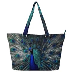Blue And Green Peacock Full Print Shoulder Bag