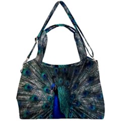 Blue And Green Peacock Double Compartment Shoulder Bag