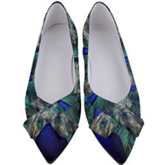 Blue And Green Peacock Women s Bow Heels