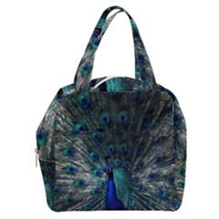 Blue And Green Peacock Boxy Hand Bag